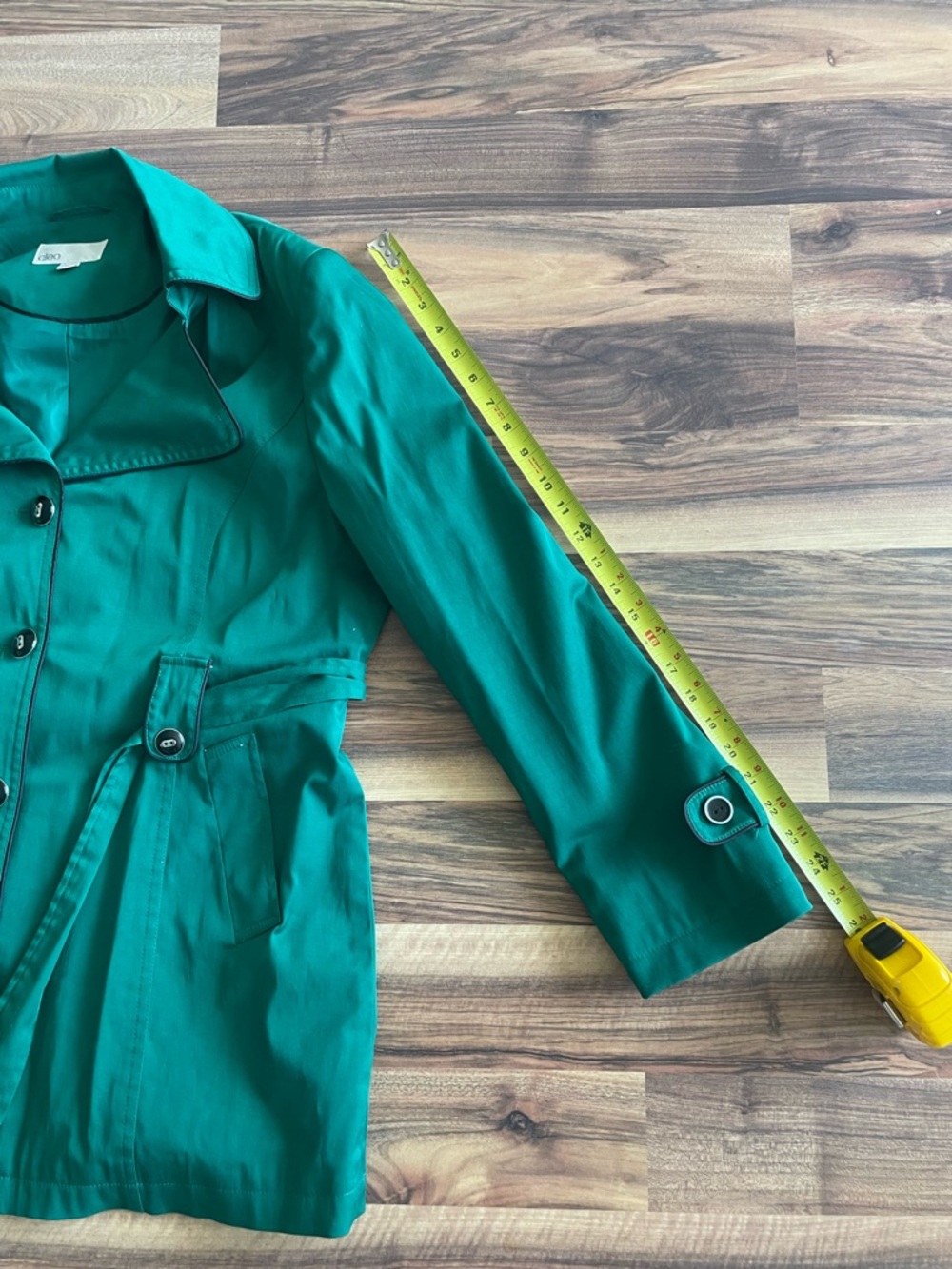 Cleo Emerald Green Belted Trench Coat - Picture 6 of 10